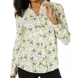 Beachlunchlounge Lemon Button Down Top Small